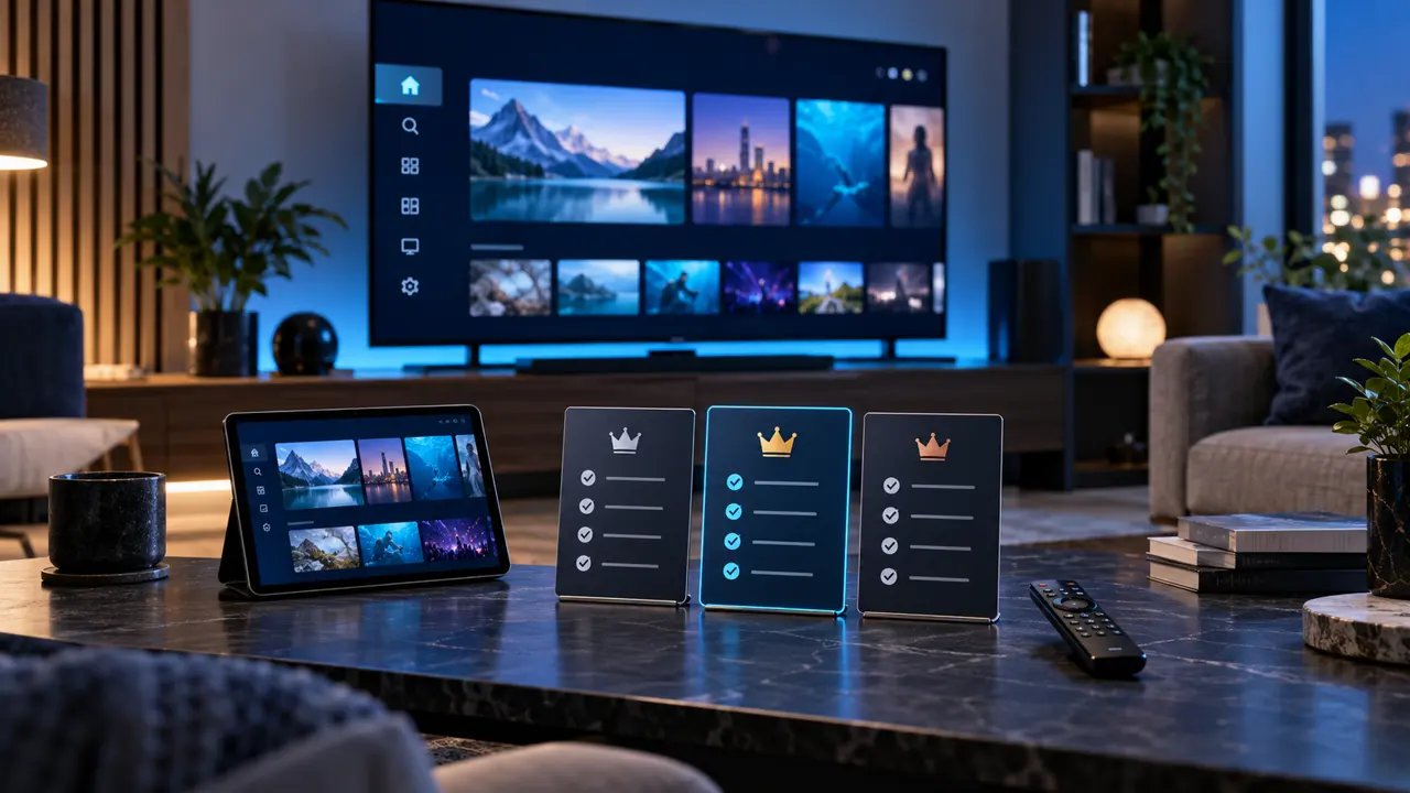 IPTV Premium Pro affiché sur plusieurs appareils compatibles